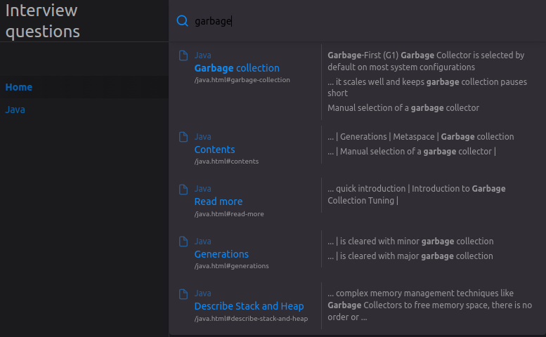search screenshot